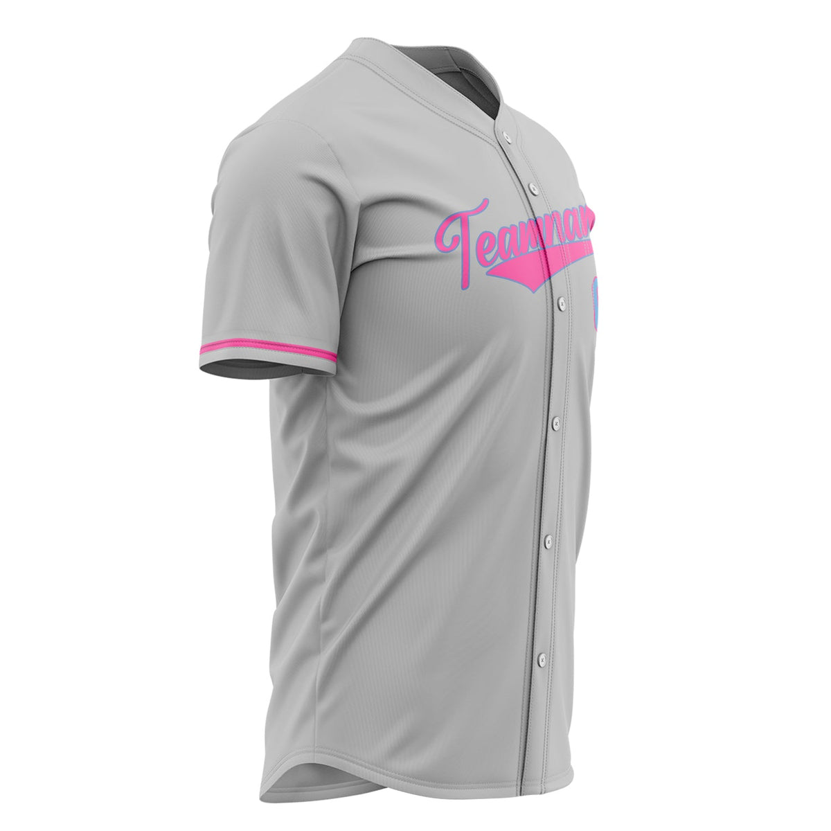 Custom Gray Baseball Jersey (With Pink Color)