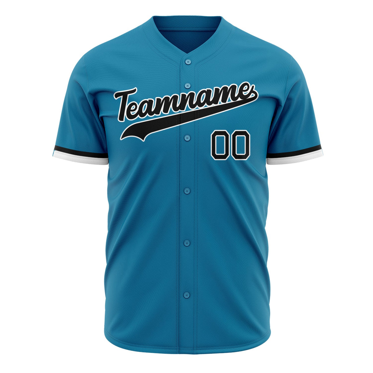 Custom Panther Blue Baseball Jersey (With Black Color)