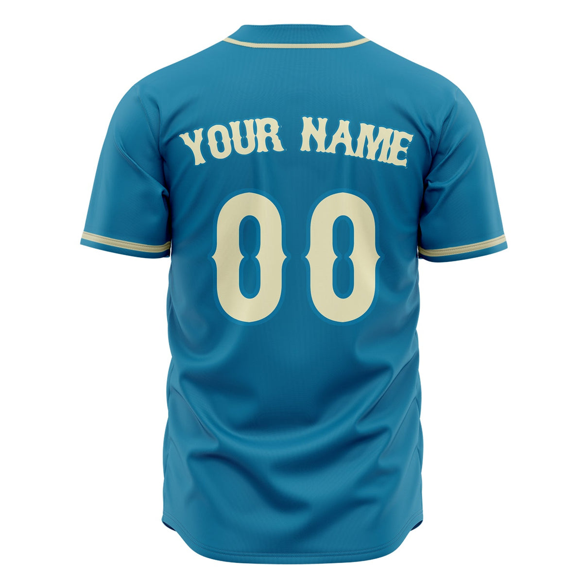 Custom Panther Blue Baseball Jersey (With Cream Color)