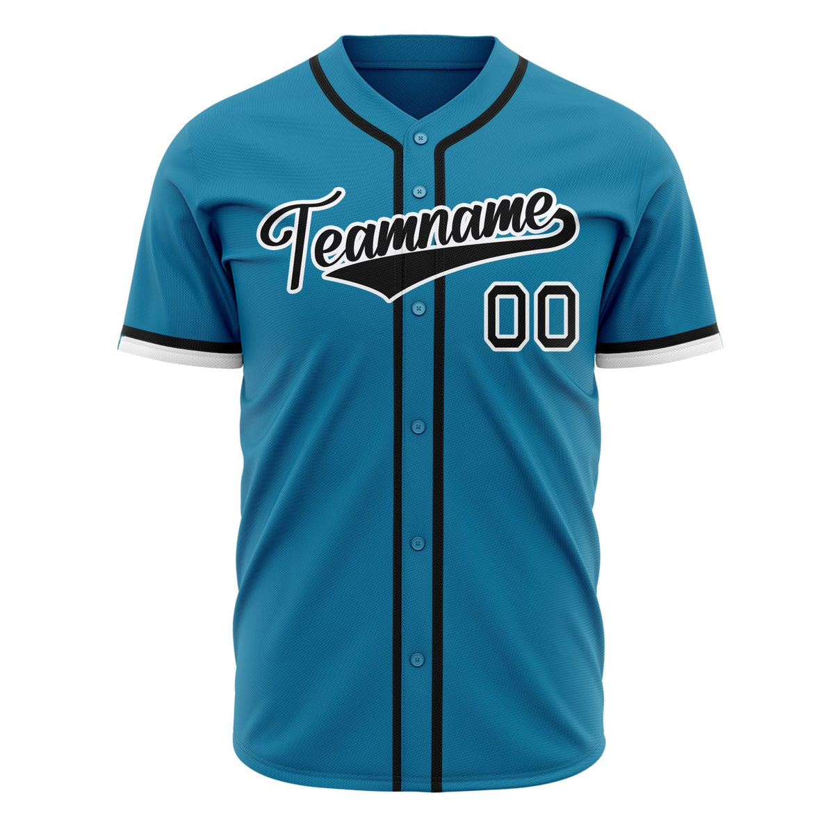 Custom Panther Blue Baseball Jersey (With Black Color)