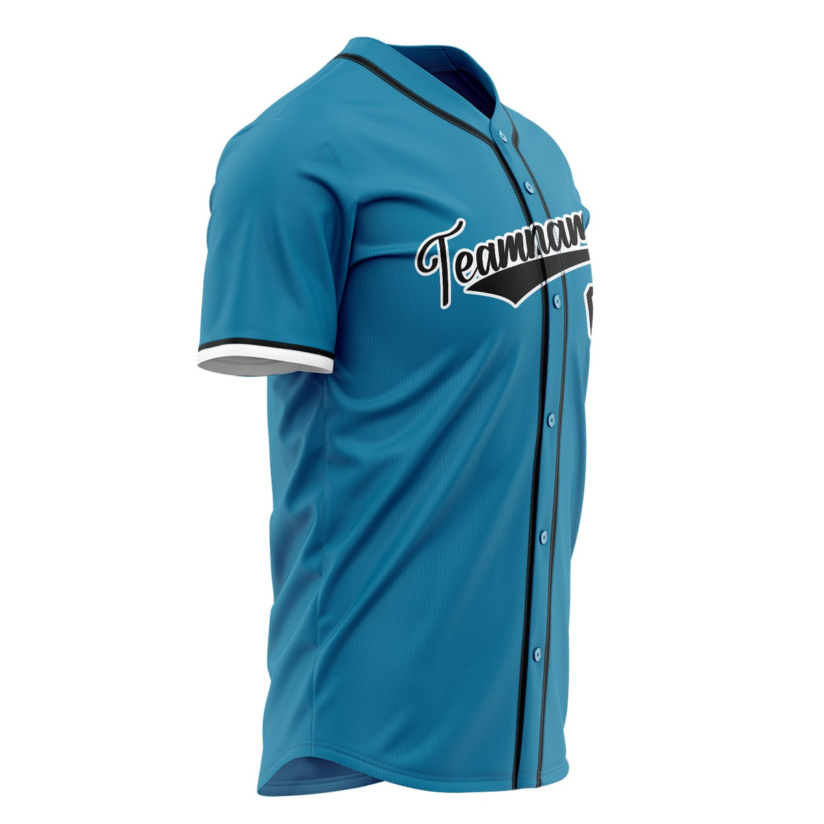 Custom Panther Blue Baseball Jersey (With Black Color)