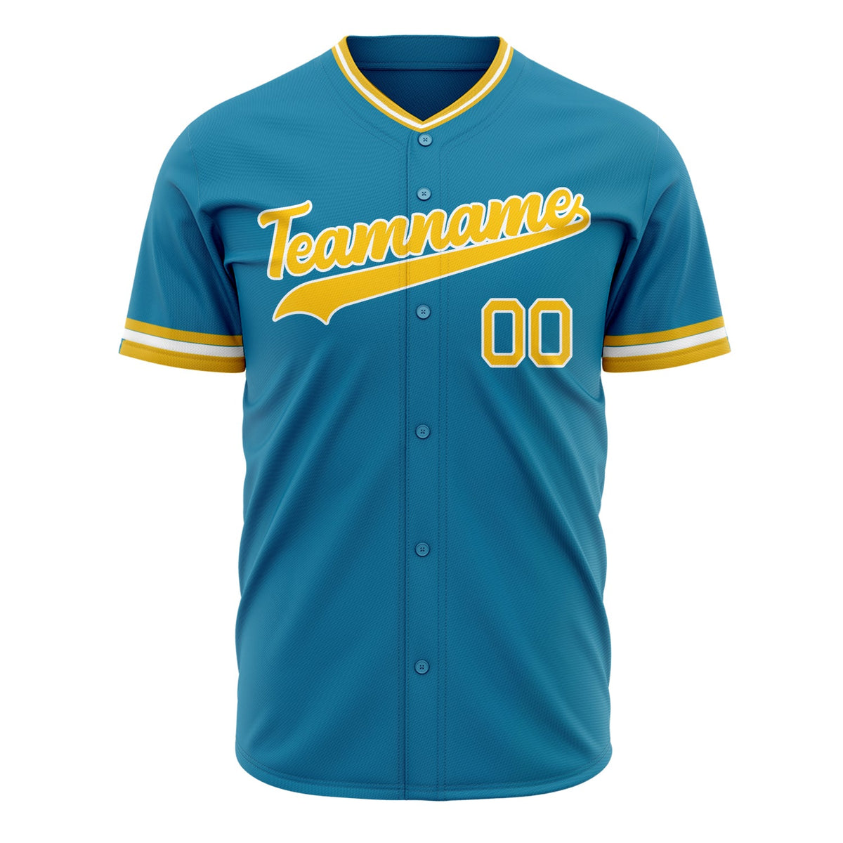 Custom Panther Blue Baseball Jersey (With Gold Color)