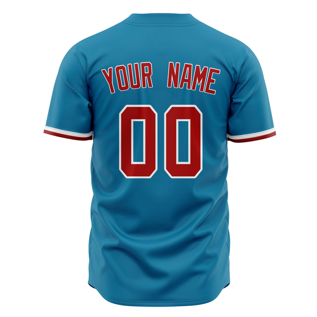 Custom Panther Blue Baseball Jersey (With Red Color)