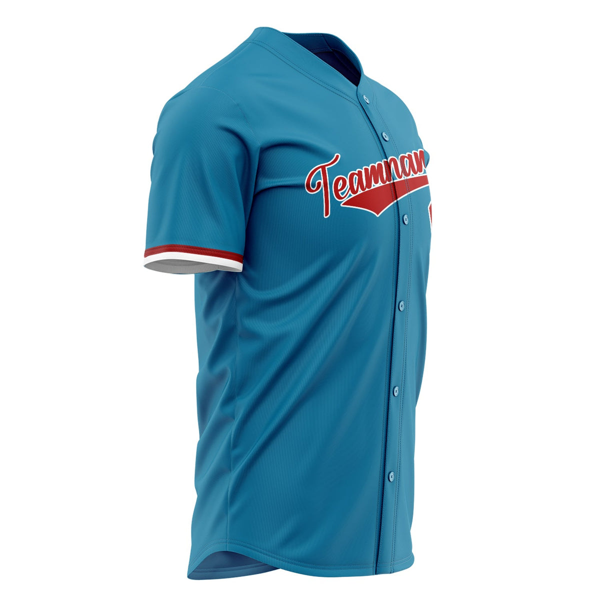 Custom Panther Blue Baseball Jersey (With Red Color)