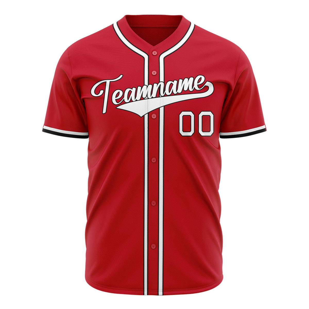 Custom Red Baseball Jersey (With White Color)