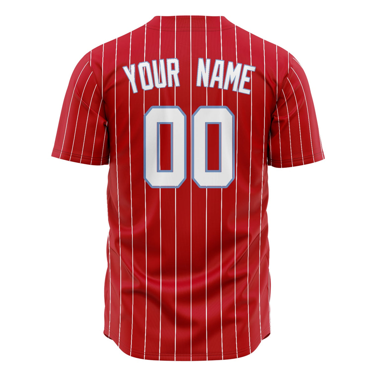 Custom Red Baseball Jersey (With White White Pinstripe)