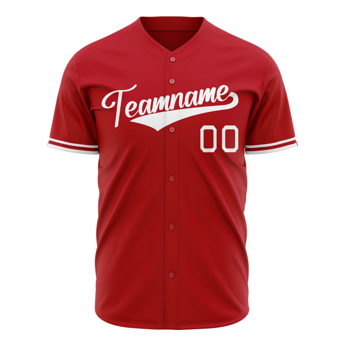 Custom Red Baseball Jersey (With White Color)