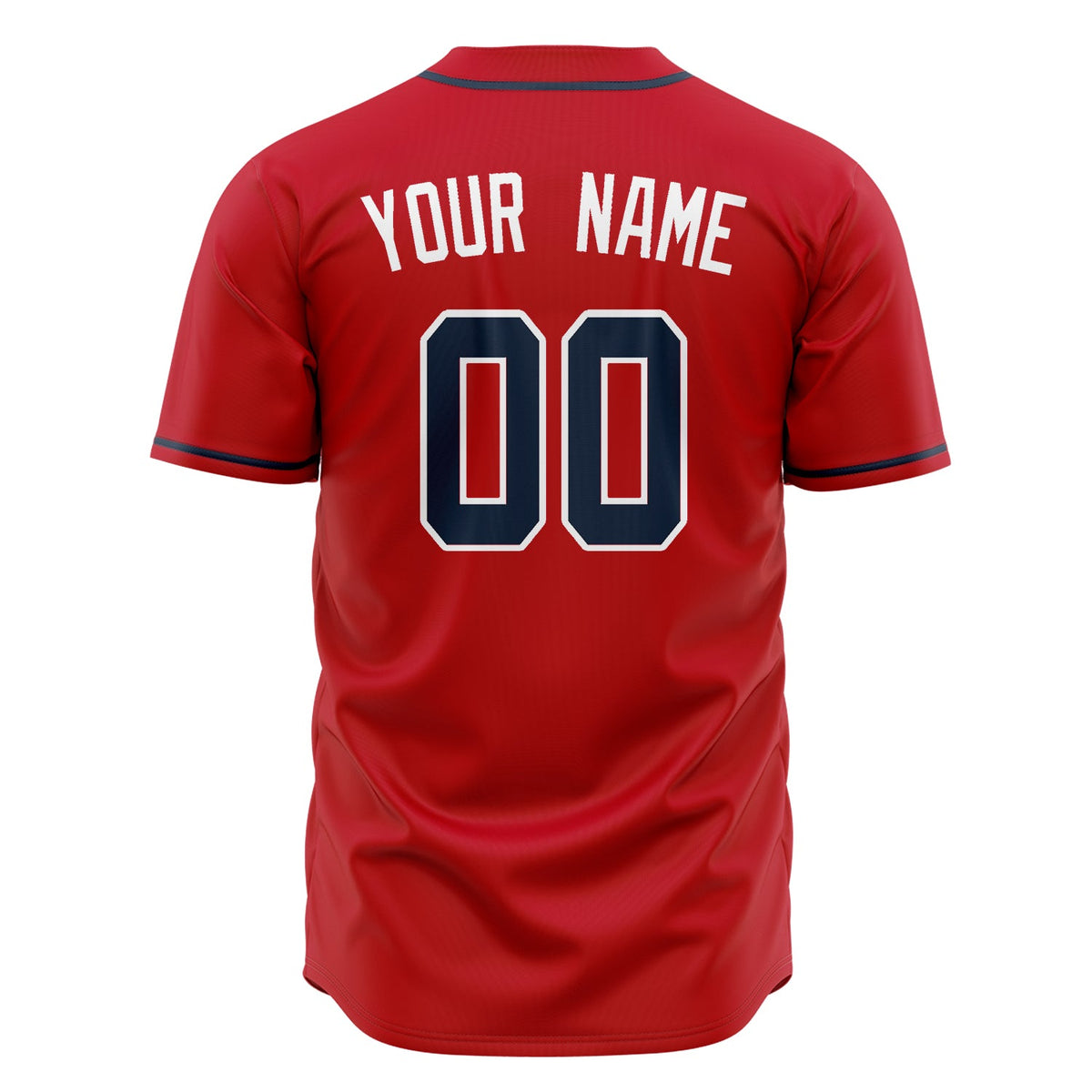 Custom Red Baseball Jersey (With Navy Color)