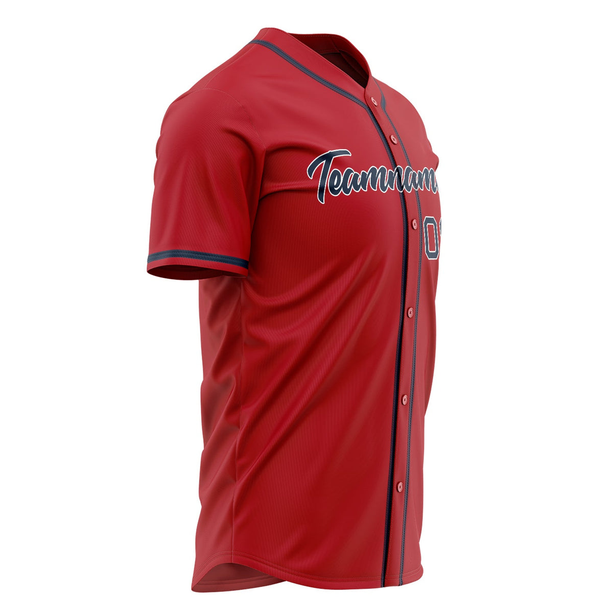 Custom Red Baseball Jersey (With Navy Color)