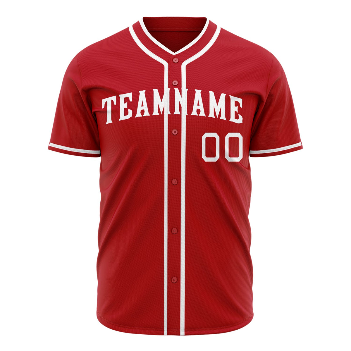 Custom Red Baseball Jersey (With White Color)