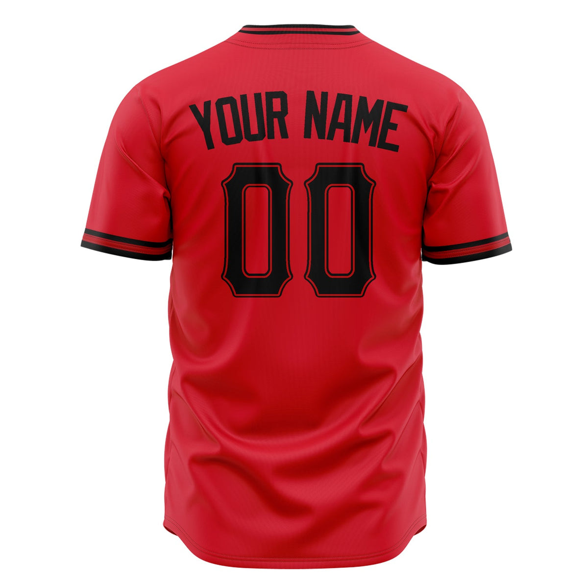 Custom Red Baseball Jersey (With Black Color)