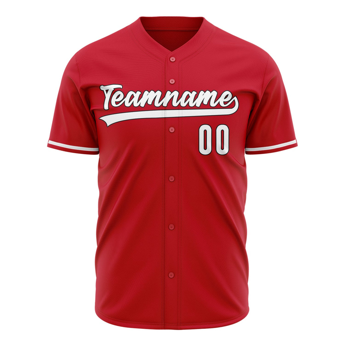 Custom Red Baseball Jersey (With White Color)