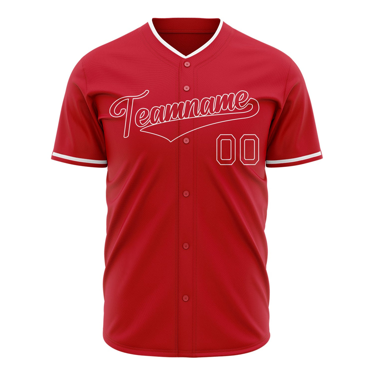 Custom Red Baseball Jersey (With White Color)