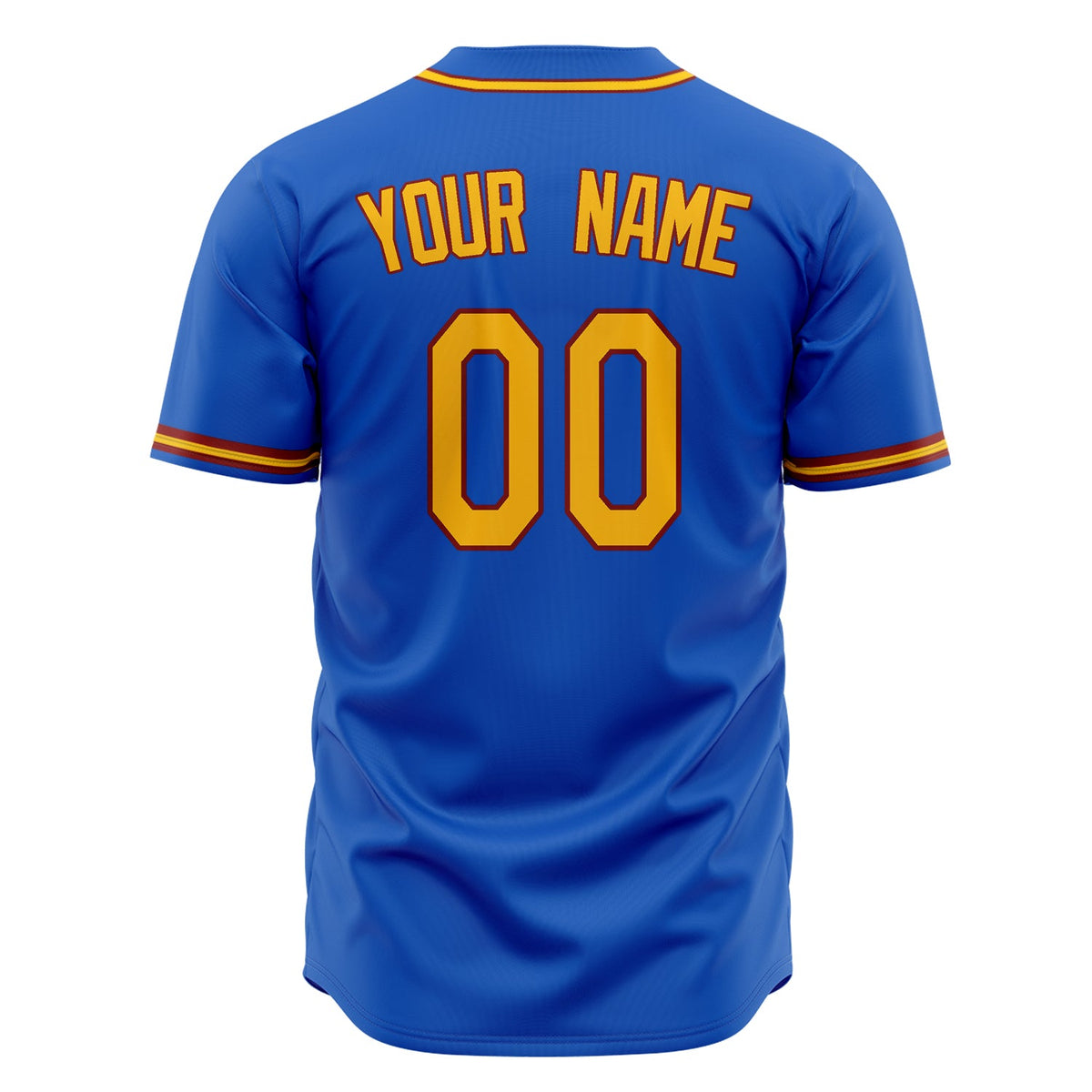 Custom Thunder Blue Baseball Jersey (With Yellow Color)