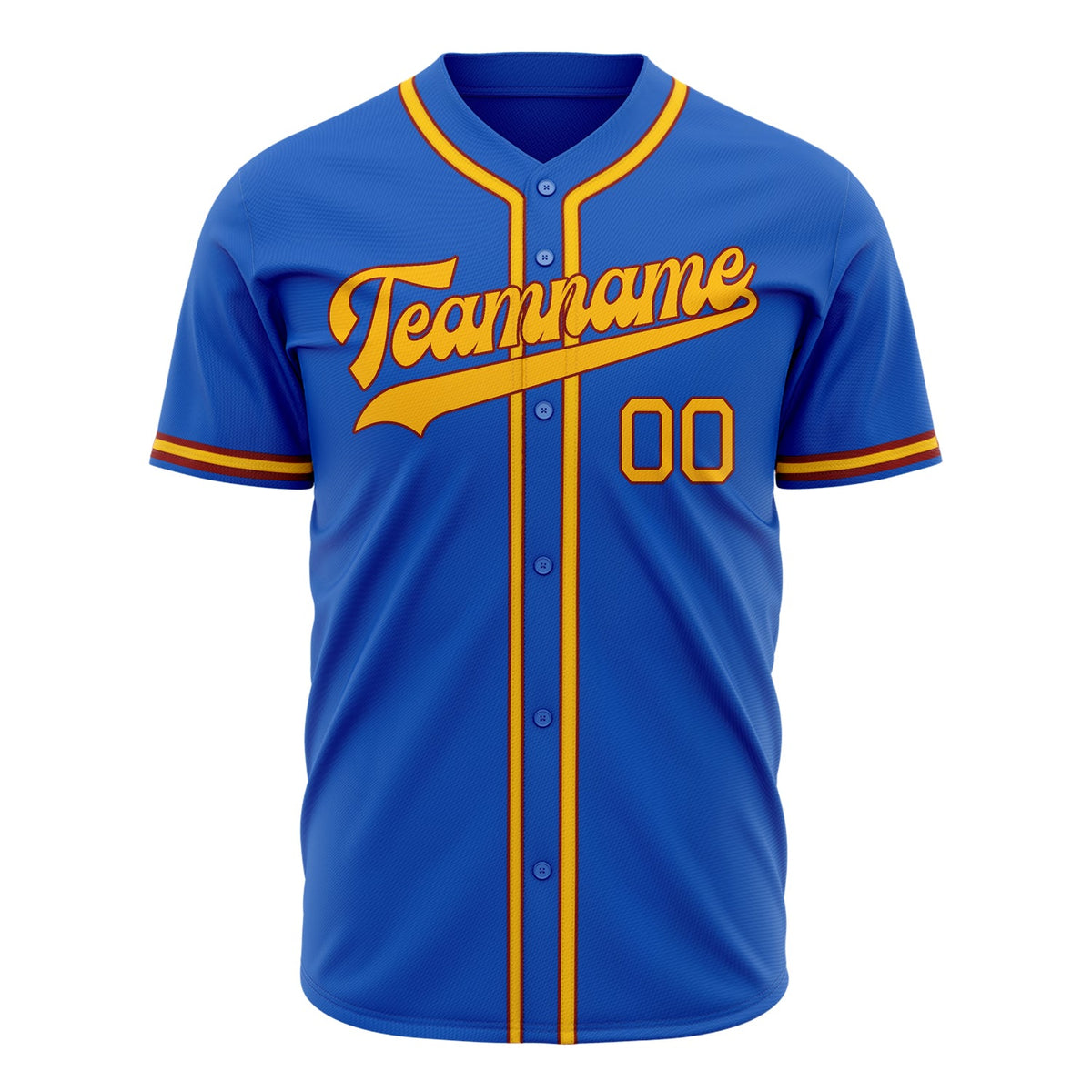 Custom Thunder Blue Baseball Jersey (With Yellow Color)