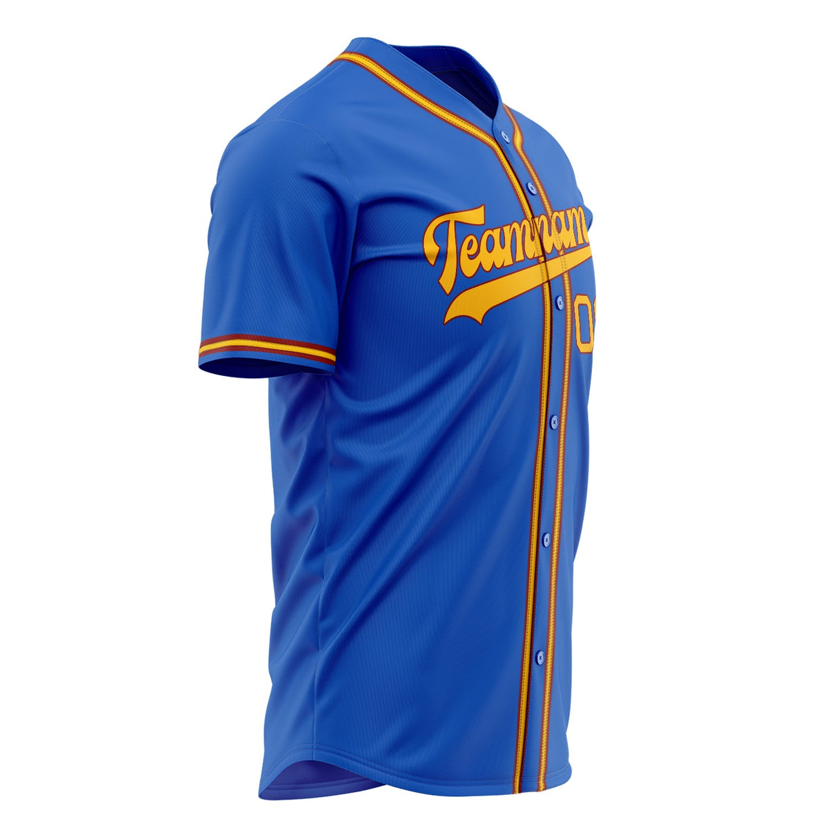 Custom Thunder Blue Baseball Jersey (With Yellow Color)