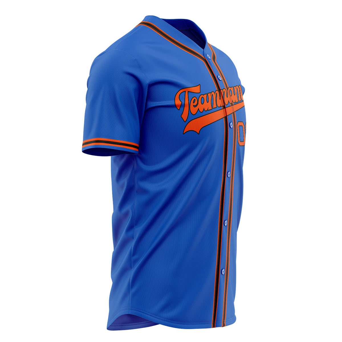 Custom Thunder Blue Baseball Jersey (With Orange Color)