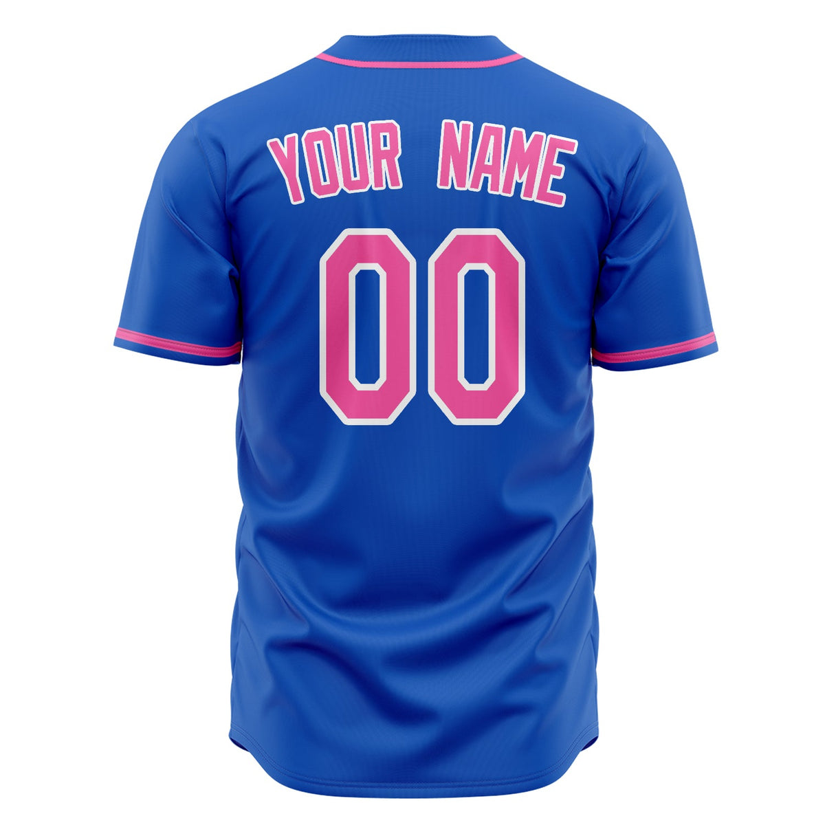 Custom Thunder Blue Baseball Jersey (With Pink Color)