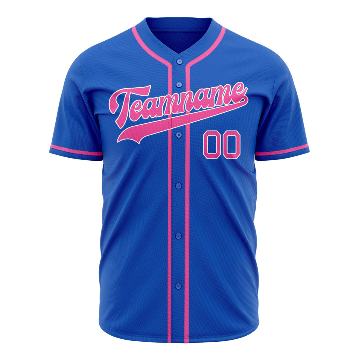 Custom Thunder Blue Baseball Jersey (With Pink Color)