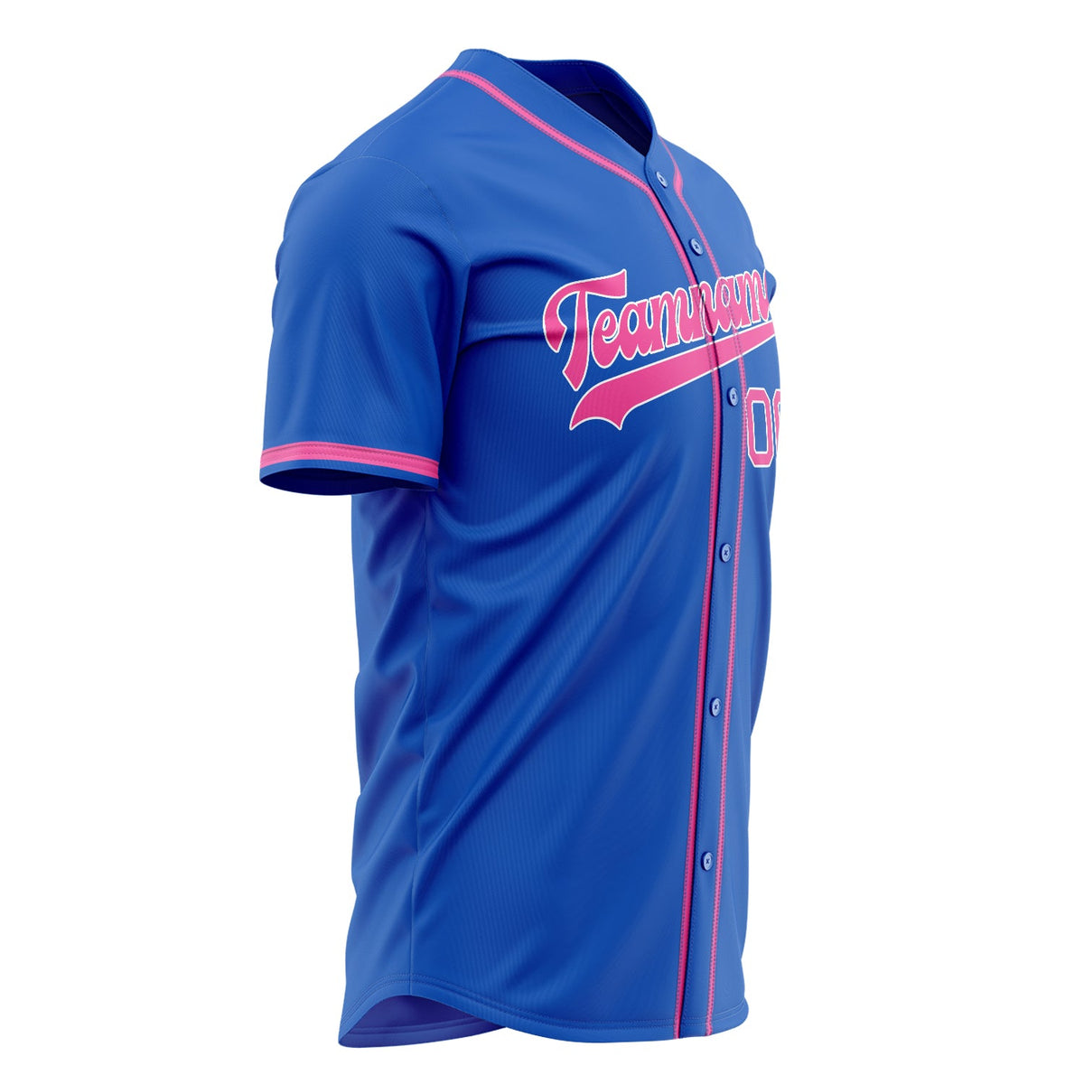 Custom Thunder Blue Baseball Jersey (With Pink Color)