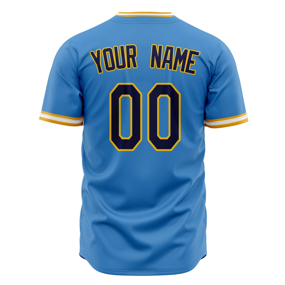 Custom Powder Blue Baseball Jersey (With Black Color)