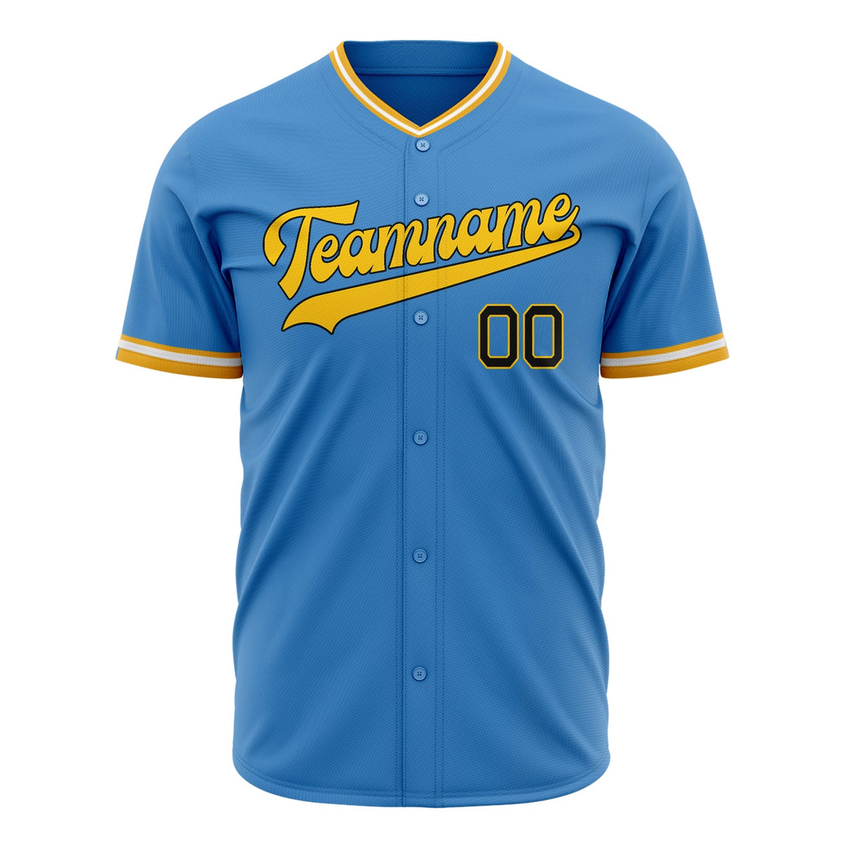 Custom Powder Blue Baseball Jersey (With Black Color)