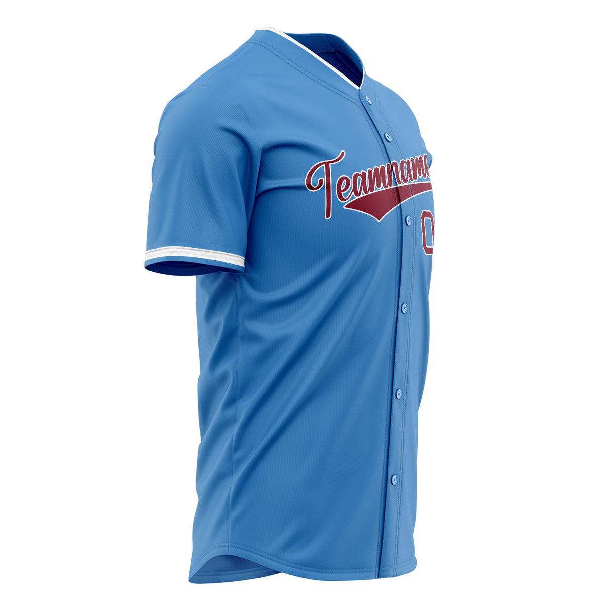 Custom Powder Blue Baseball Jersey (With Crimson Color)