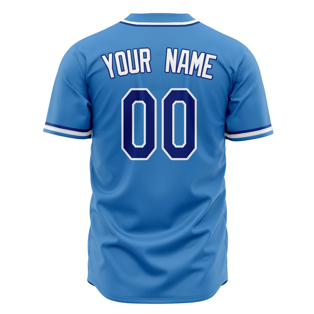 Custom Powder Blue Baseball Jersey (With White Color)