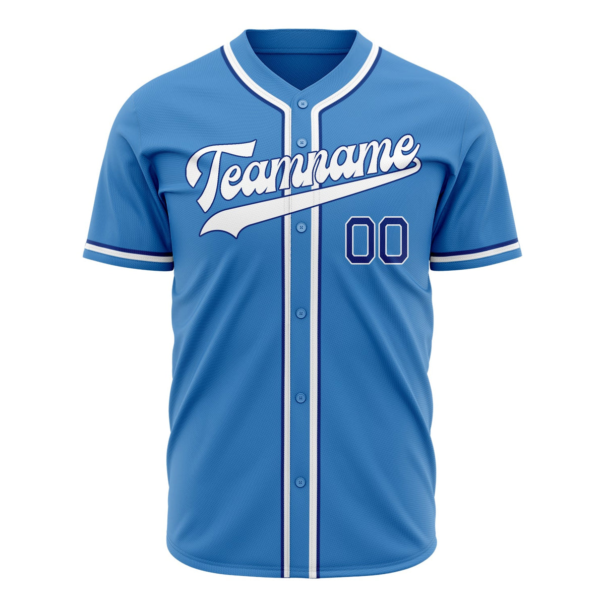 Custom Powder Blue Baseball Jersey (With White Color)