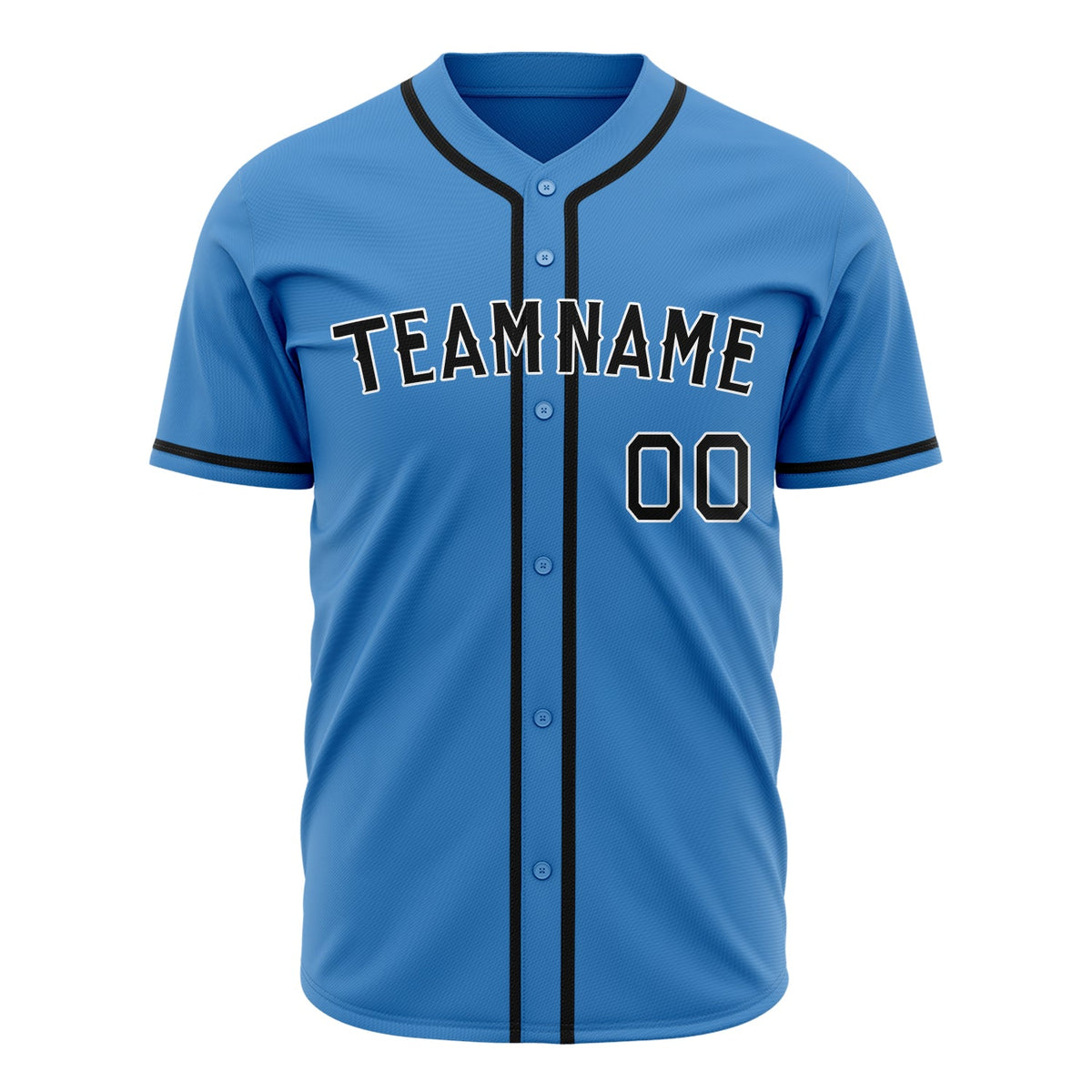 Custom Powder Blue Baseball Jersey (With Black Color)