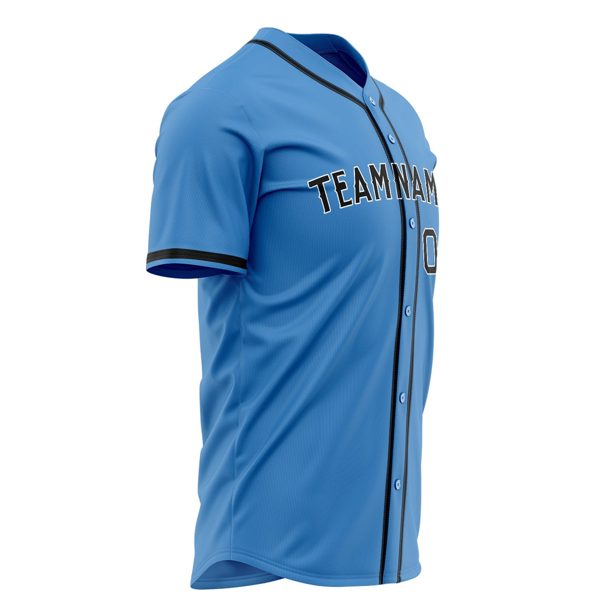 Custom Powder Blue Baseball Jersey (With Black Color)