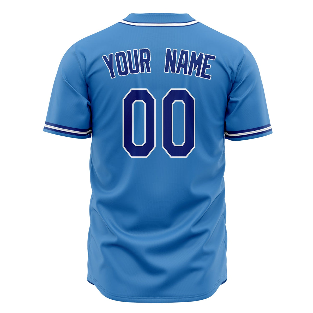 Custom Powder Blue Baseball Jersey (With Royal Color)