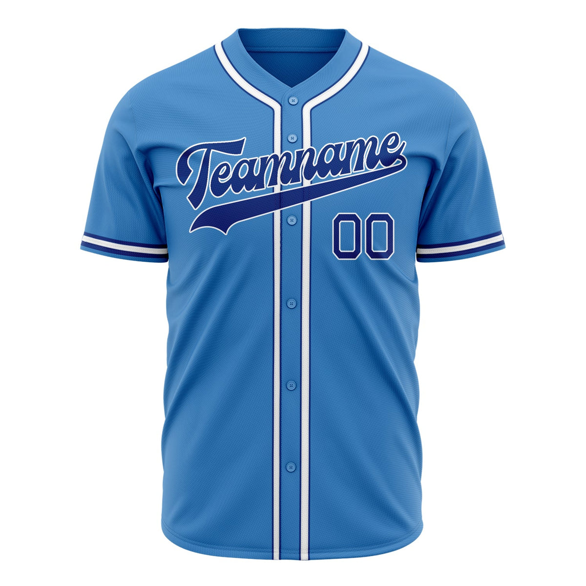 Custom Powder Blue Baseball Jersey (With Royal Color)