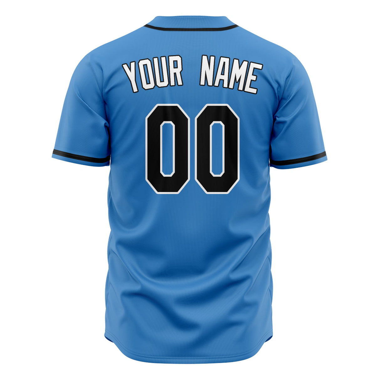 Custom Powder Blue Baseball Jersey (With Black Color)