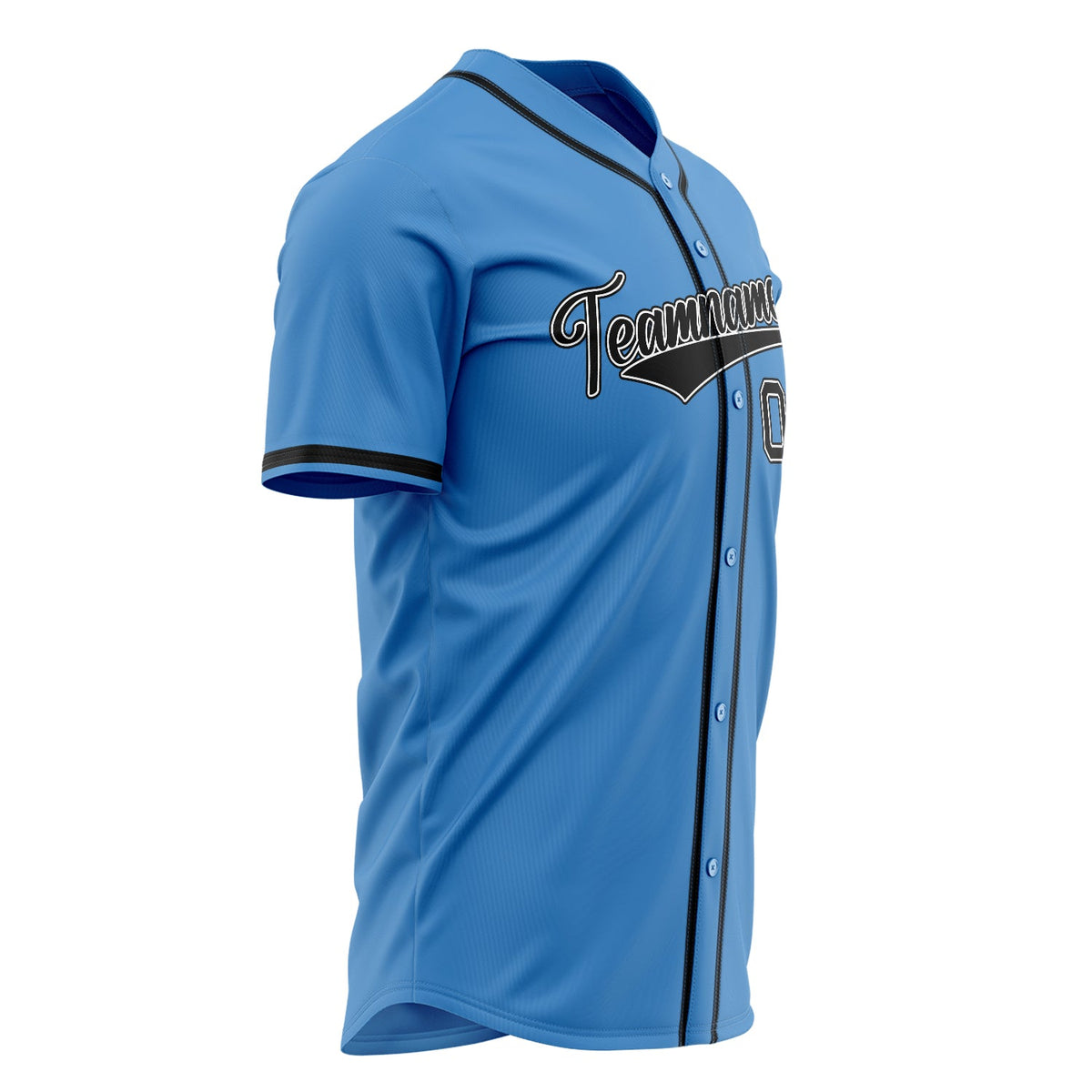 Custom Powder Blue Baseball Jersey (With Black Color)