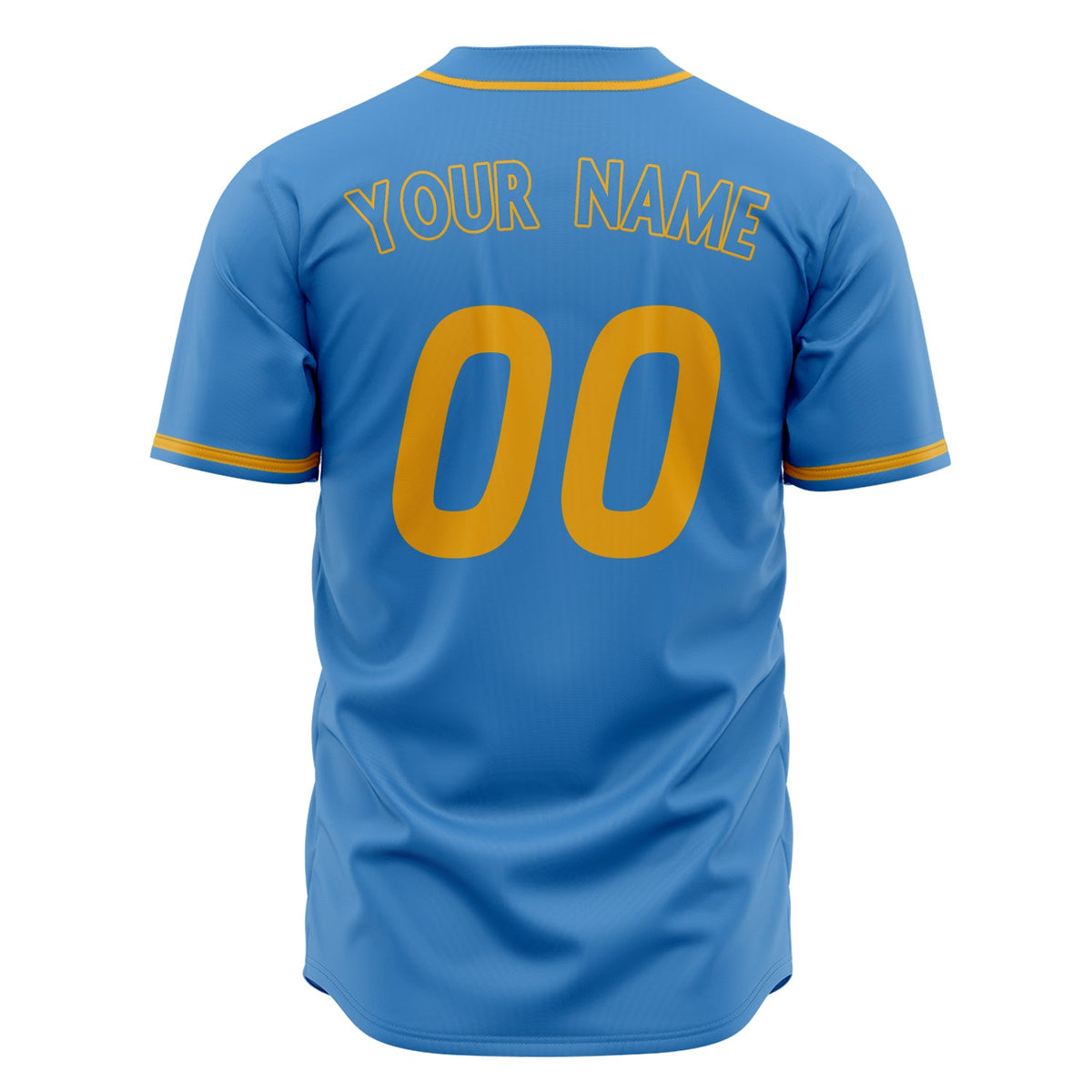 Custom Powder Blue Baseball Jersey (With Gold Color)