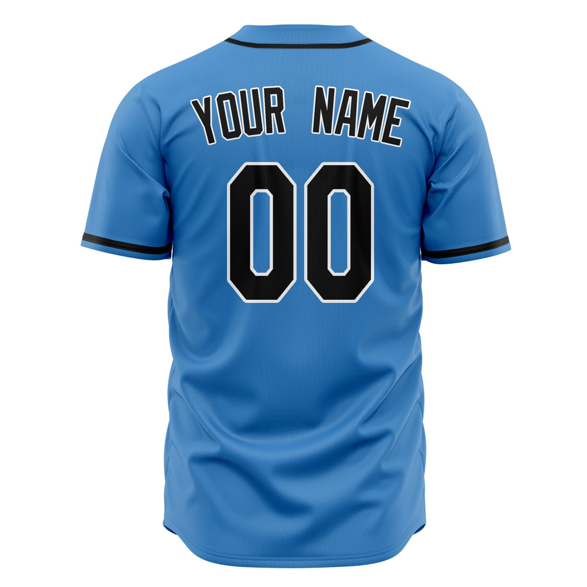 Custom Powder Blue Baseball Jersey (With Black Color)