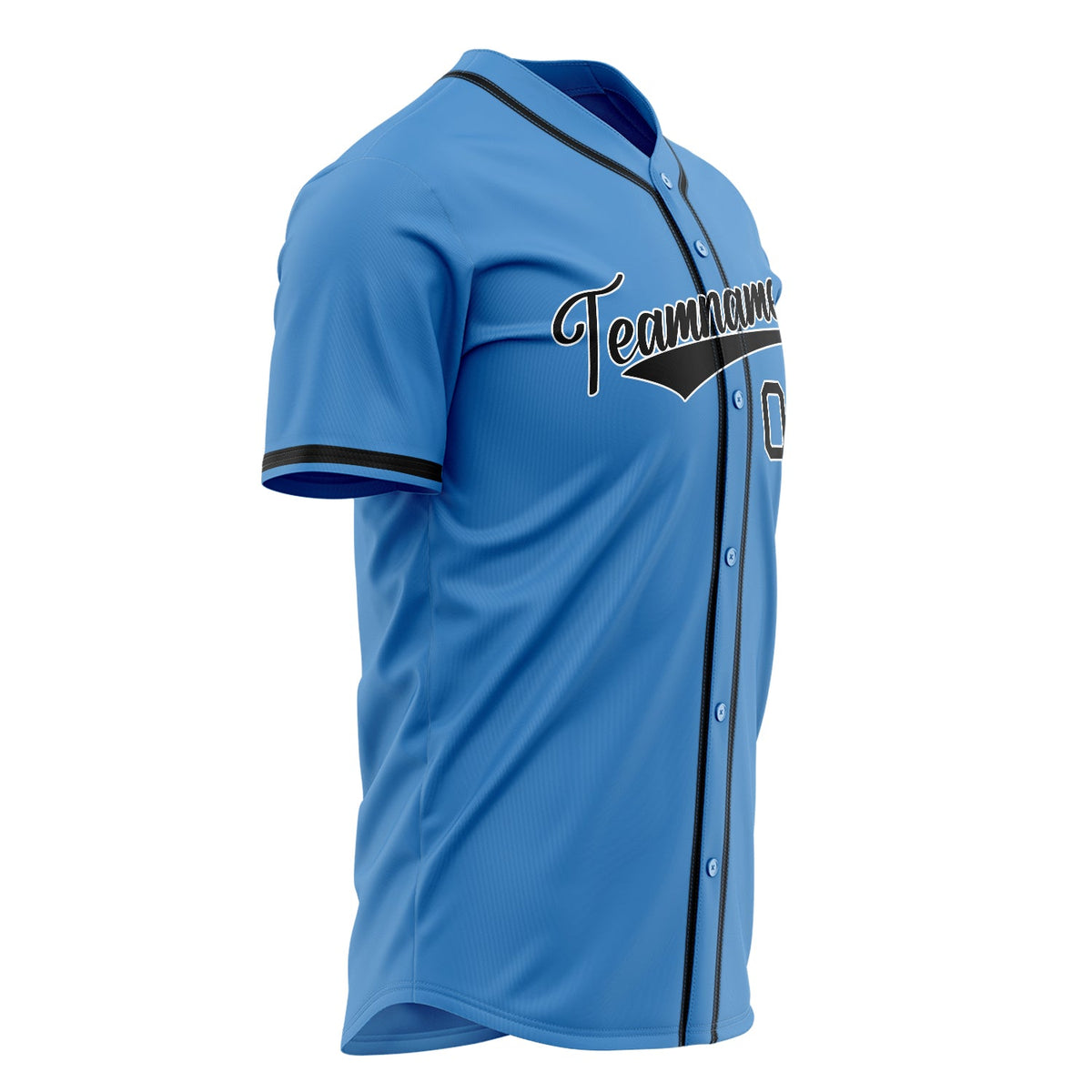 Custom Powder Blue Baseball Jersey (With Black Color)