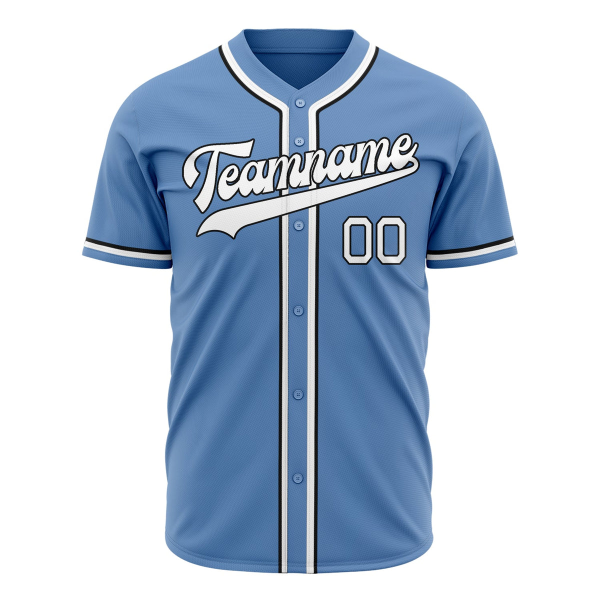 Custom Light Blue Baseball Jersey (With White Color)