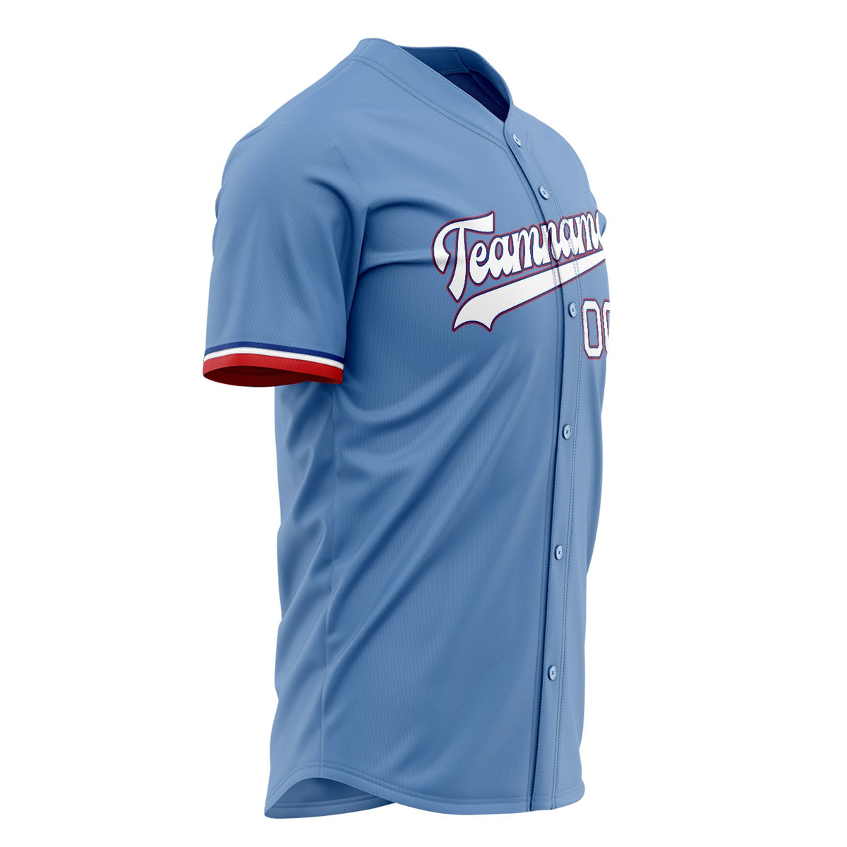 Custom Light Blue Baseball Jersey (With White Color)