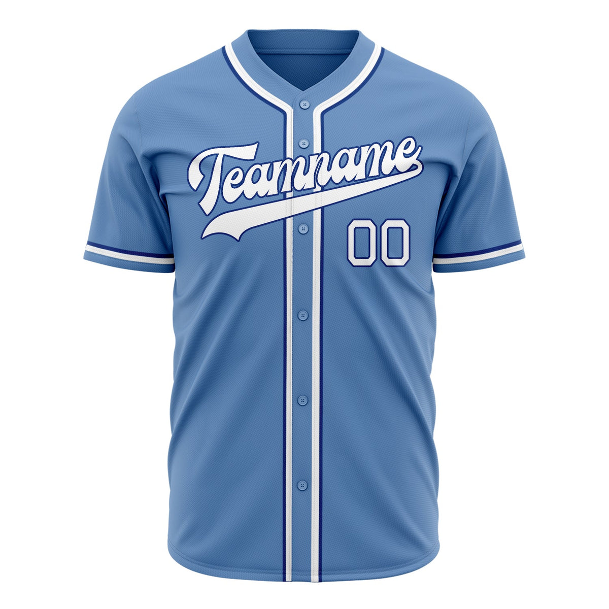 Custom Light Blue Baseball Jersey (With White Color)