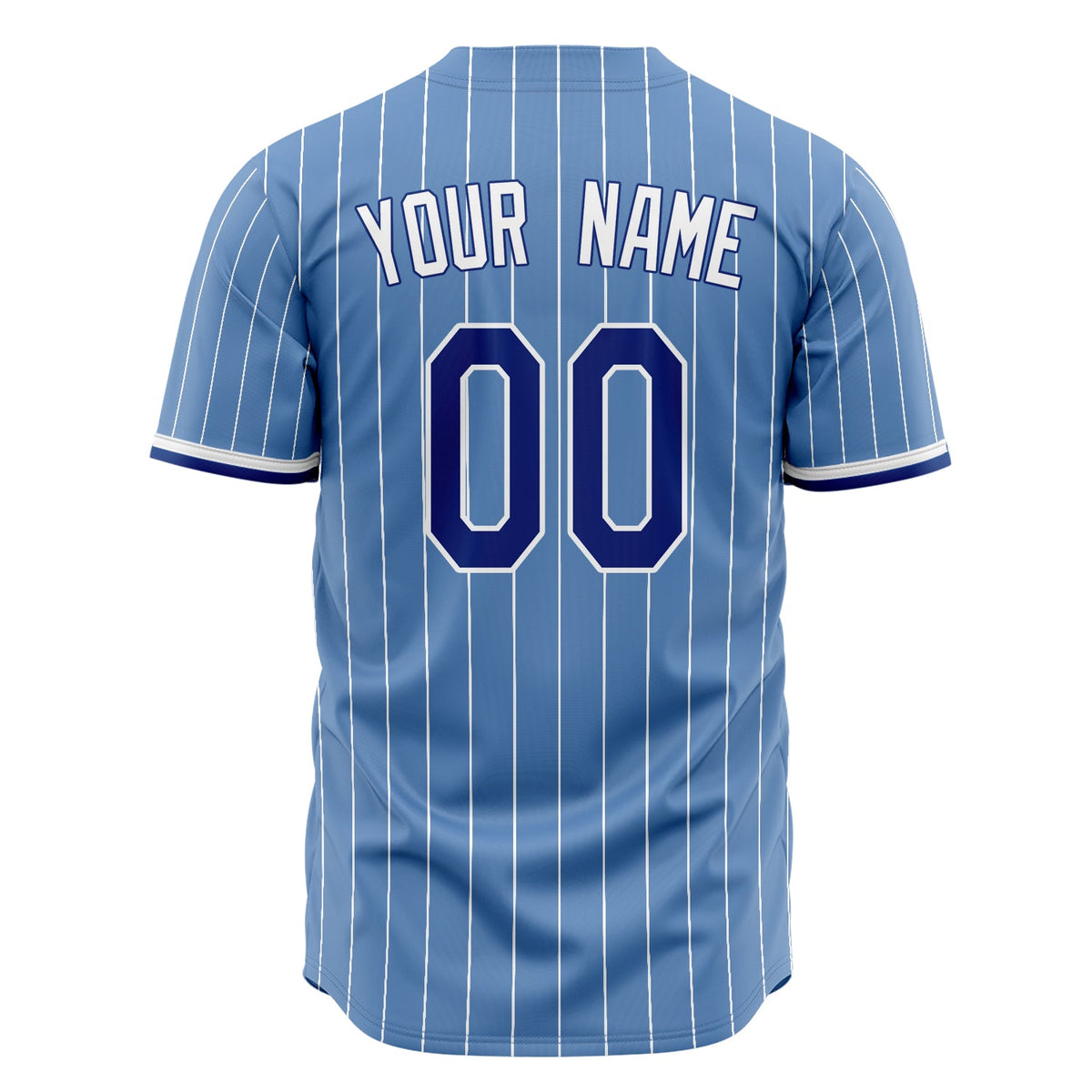 Custom Light Blue Baseball Jersey (With White White Pinstripe)