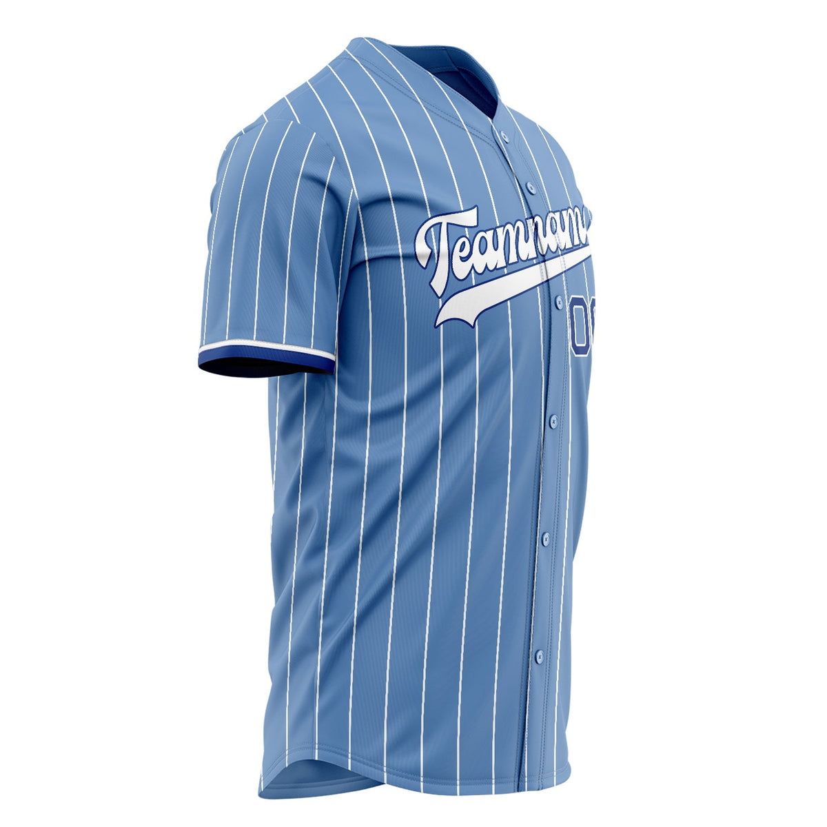 Custom Light Blue Baseball Jersey (With White White Pinstripe)