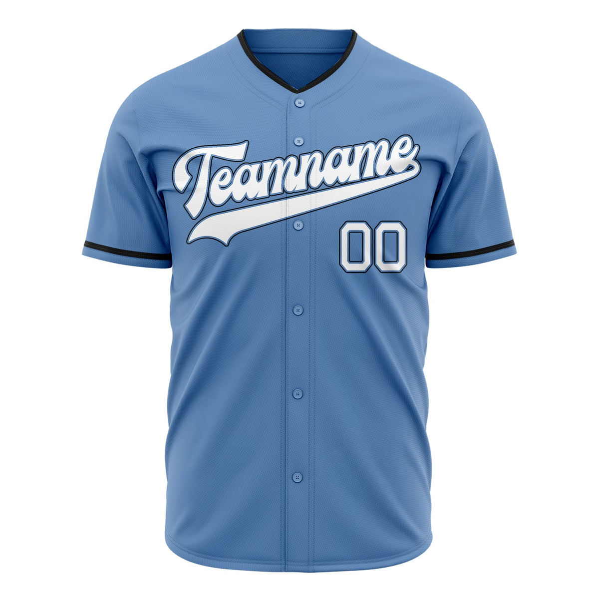 Custom Light Blue Baseball Jersey (With White Color)