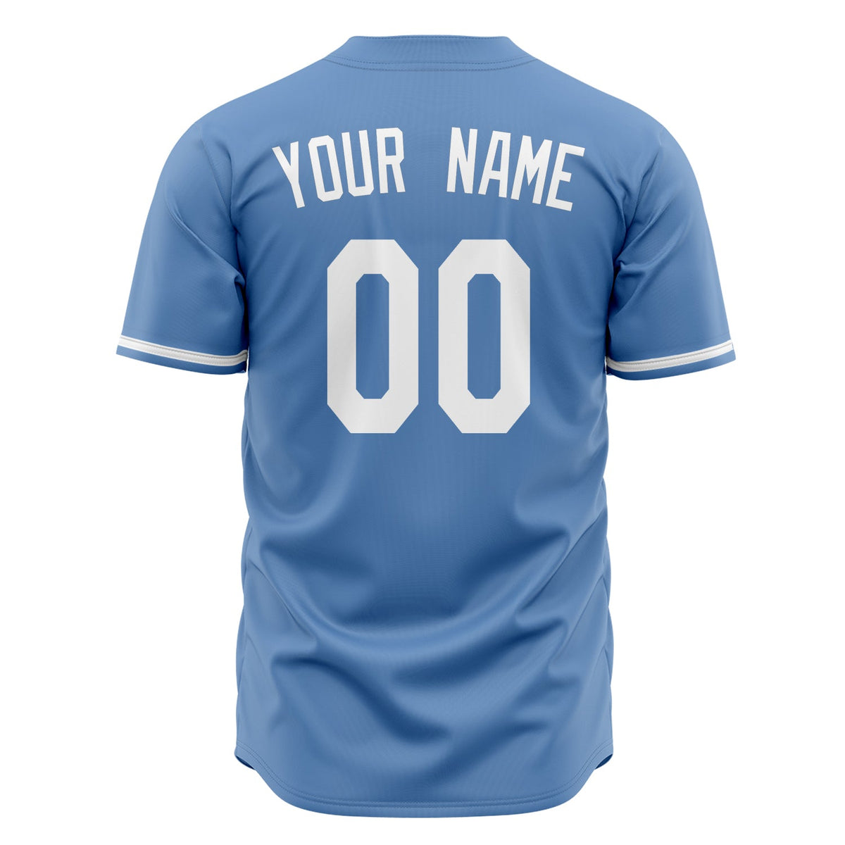 Custom Light Blue Baseball Jersey (With White Color)