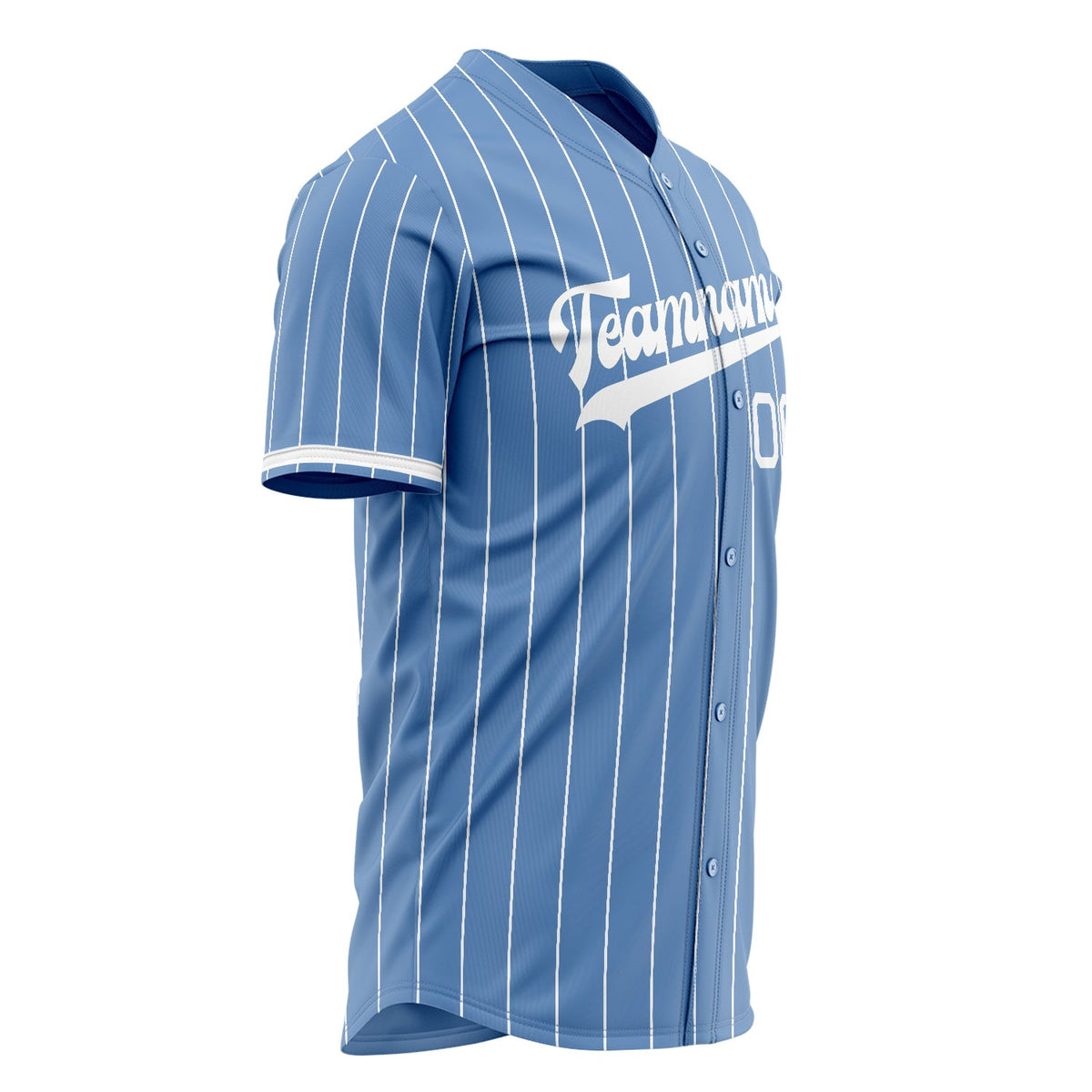 Custom Light Blue Baseball Jersey (With White White Pinstripe)