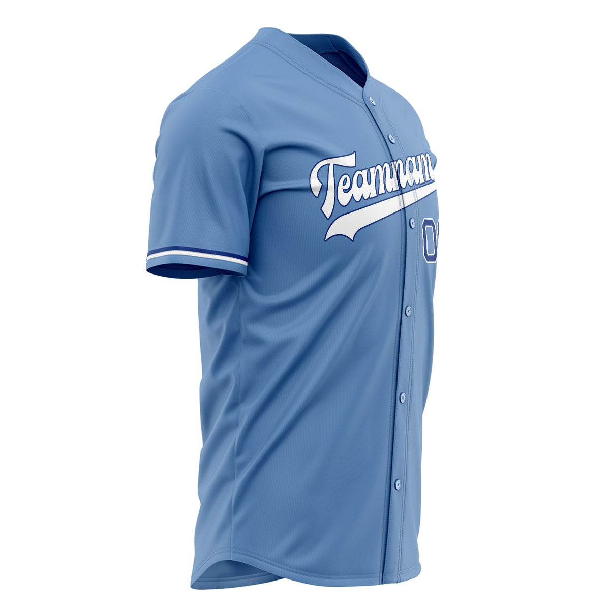 Custom Light Blue Baseball Jersey (With White Color)