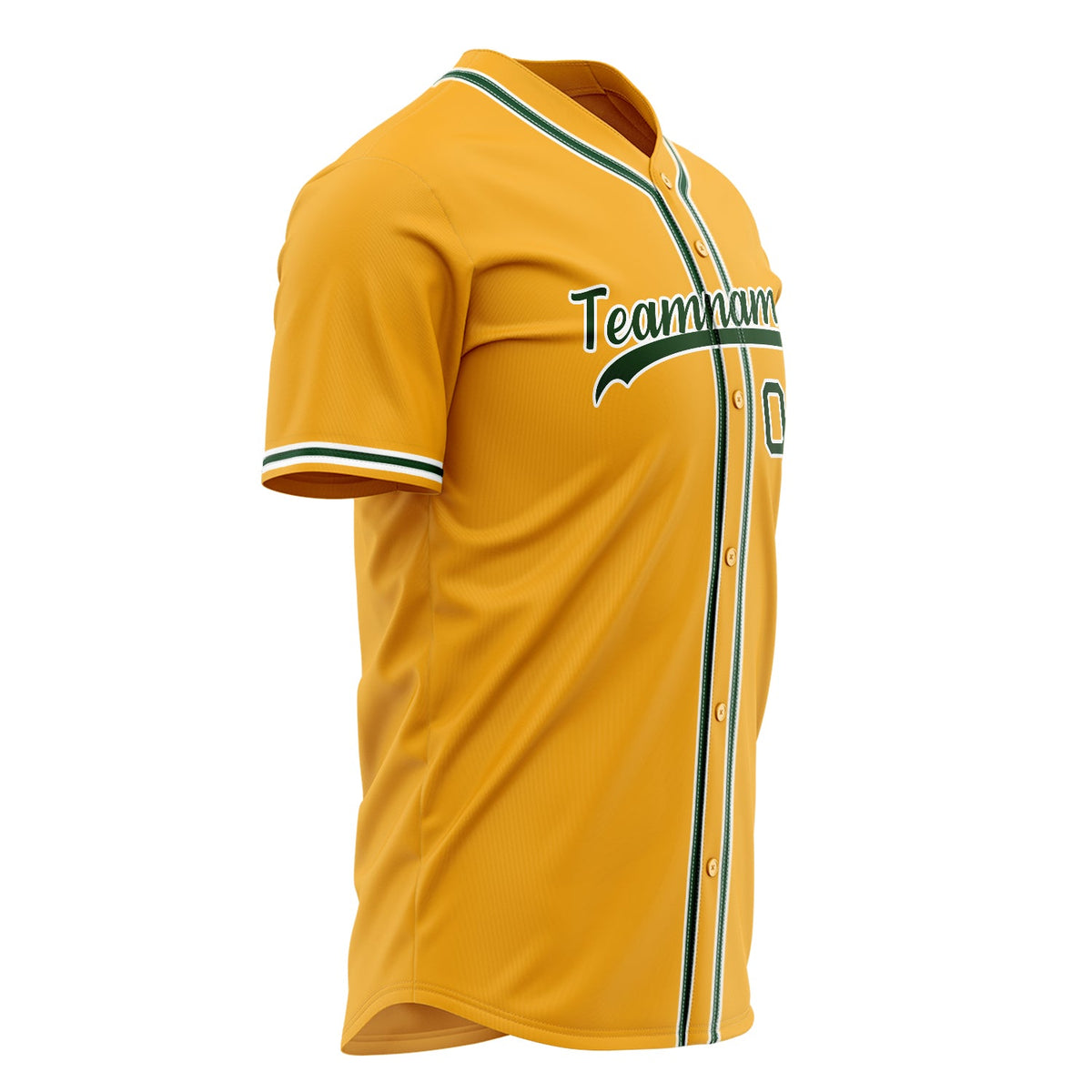 Custom Gold Baseball Jersey (With Green Color)