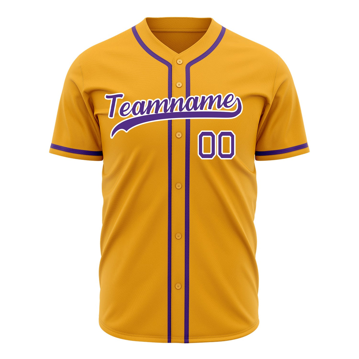 Custom Gold Baseball Jersey (With Purple Color)