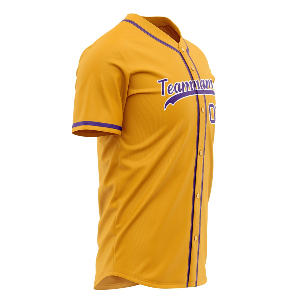 Custom Gold Baseball Jersey (With Purple Color)